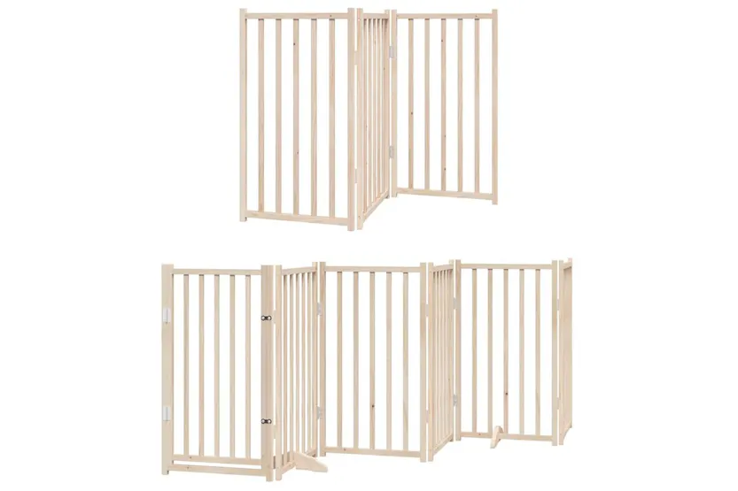 Vidaxl Dog Gate With Door Foldable 12 Panels 600 Cm Poplar Wood Vidaxl Dog Gate With Door Foldable 12 Panels 600 Cm Poplar Wood