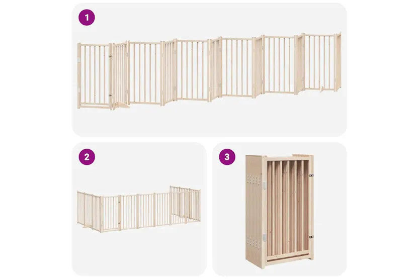 Vidaxl Dog Gate With Door Foldable 12 Panels 600 Cm Poplar Wood Vidaxl Dog Gate With Door Foldable 12 Panels 600 Cm Poplar Wood