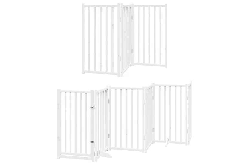Vidaxl Dog Gate With Door Foldable 15 Panels White 750 Cm Poplar Wood Vidaxl Dog Gate With Door Foldable 15 Panels White 750 Cm Poplar Wood
