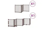 Vidaxl Dog Gate With Door Foldable 9 Panels Brown 450 Cm Poplar Wood Vidaxl Dog Gate With Door Foldable 9 Panels Brown 450 Cm Poplar Wood