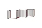 Vidaxl Dog Gate With Door Foldable 9 Panels Brown 450 Cm Poplar Wood Vidaxl Dog Gate With Door Foldable 9 Panels Brown 450 Cm Poplar Wood