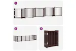 Vidaxl Dog Gate With Door Foldable 9 Panels Brown 450 Cm Poplar Wood Vidaxl Dog Gate With Door Foldable 9 Panels Brown 450 Cm Poplar Wood