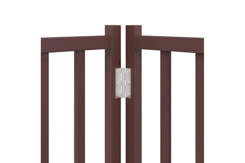 Vidaxl Dog Gate With Door Foldable 9 Panels Brown 450 Cm Poplar Wood Vidaxl Dog Gate With Door Foldable 9 Panels Brown 450 Cm Poplar Wood