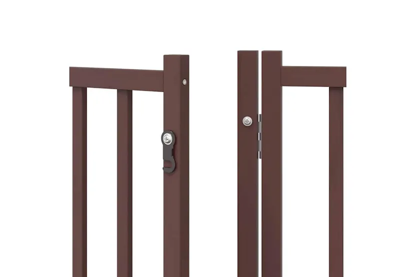 Vidaxl Dog Gate With Door Foldable 9 Panels Brown 450 Cm Poplar Wood Vidaxl Dog Gate With Door Foldable 9 Panels Brown 450 Cm Poplar Wood