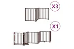 Vidaxl Dog Gate With Door Foldable 15 Panels Brown 750 Cm Poplar Wood Vidaxl Dog Gate With Door Foldable 15 Panels Brown 750 Cm Poplar Wood