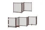 Vidaxl Dog Gate With Door Foldable 15 Panels Brown 750 Cm Poplar Wood Vidaxl Dog Gate With Door Foldable 15 Panels Brown 750 Cm Poplar Wood