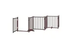 Vidaxl Dog Gate With Door Foldable 15 Panels Brown 750 Cm Poplar Wood Vidaxl Dog Gate With Door Foldable 15 Panels Brown 750 Cm Poplar Wood