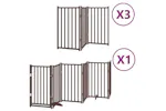 Vidaxl Dog Gate With Door Foldable 15 Panels Brown 750 Cm Poplar Wood Vidaxl Dog Gate With Door Foldable 15 Panels Brown 750 Cm Poplar Wood