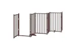Vidaxl Dog Gate With Door Foldable 15 Panels Brown 750 Cm Poplar Wood Vidaxl Dog Gate With Door Foldable 15 Panels Brown 750 Cm Poplar Wood