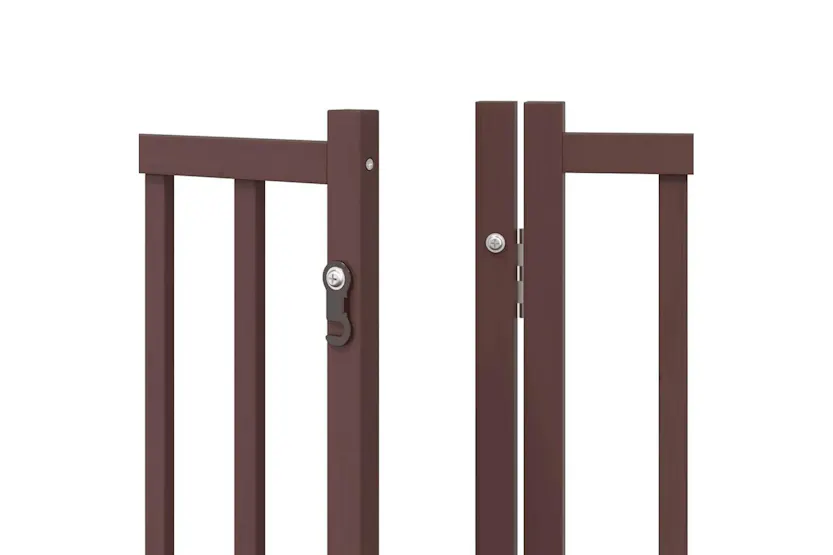 Vidaxl Dog Gate With Door Foldable 15 Panels Brown 750 Cm Poplar Wood Vidaxl Dog Gate With Door Foldable 15 Panels Brown 750 Cm Poplar Wood