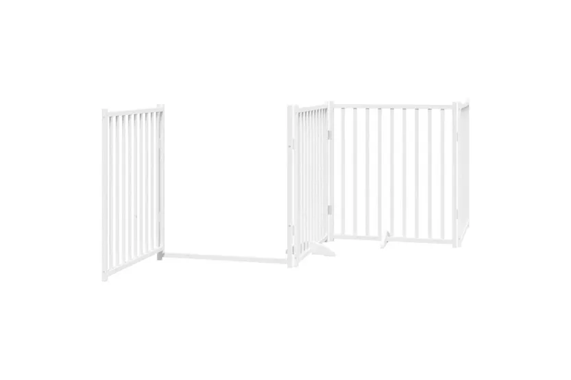 Vidaxl Dog Gate With Door Foldable 8 Panels White 640 Cm Poplar Wood Vidaxl Dog Gate With Door Foldable 8 Panels White 640 Cm Poplar Wood
