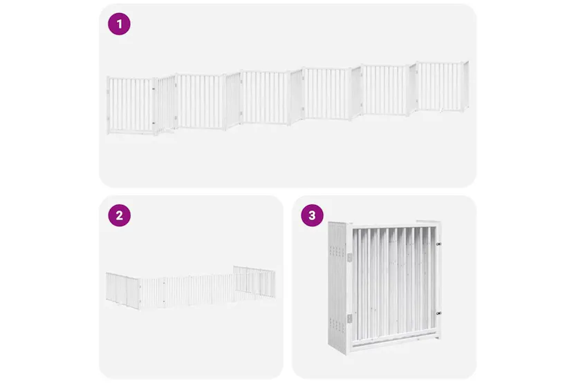 Vidaxl Dog Gate With Door Foldable 12 Panels White 960 Cm Poplar Wood Vidaxl Dog Gate With Door Foldable 12 Panels White 960 Cm Poplar Wood