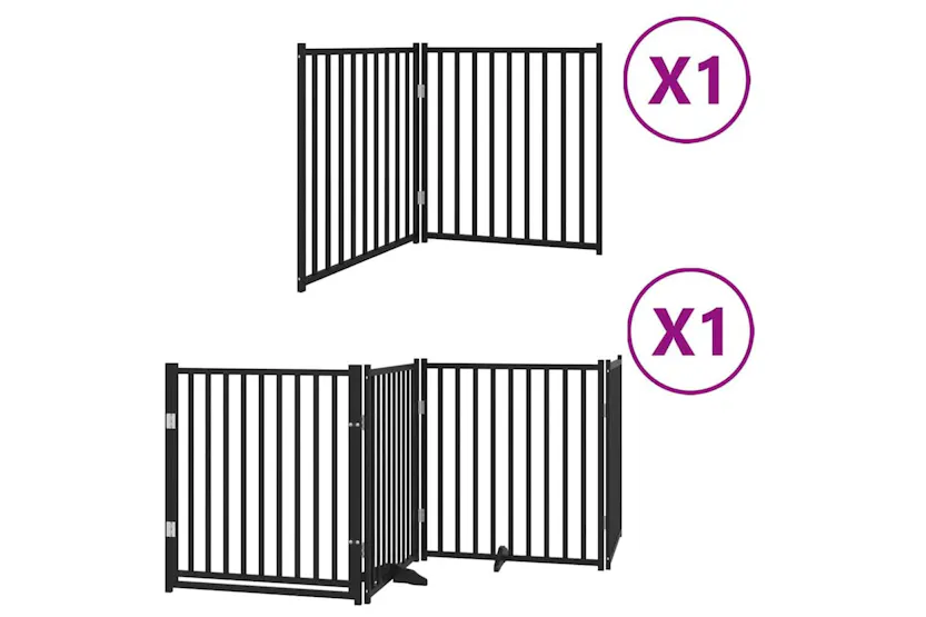Vidaxl Dog Gate With Door Foldable 6 Panels Black 480 Cm Poplar Wood Vidaxl Dog Gate With Door Foldable 6 Panels Black 480 Cm Poplar Wood