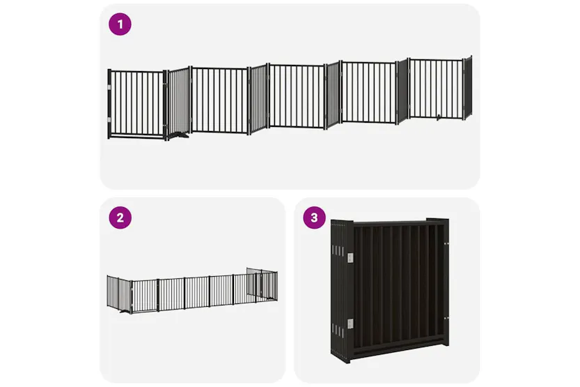 Vidaxl Dog Gate With Door Foldable 10 Panels Black 800 Cm Poplar Wood Vidaxl Dog Gate With Door Foldable 10 Panels Black 800 Cm Poplar Wood