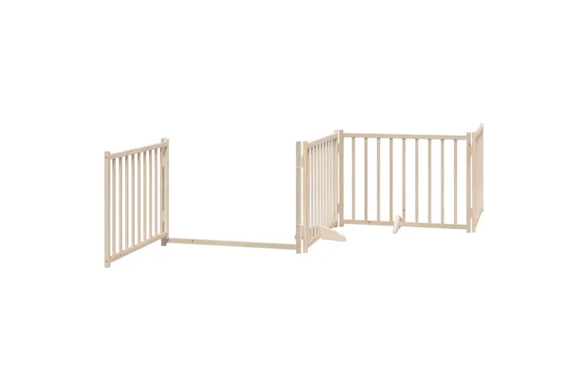 Vidaxl Dog Gate With Door Foldable 8 Panels 640 Cm Poplar Wood Vidaxl Dog Gate With Door Foldable 8 Panels 640 Cm Poplar Wood