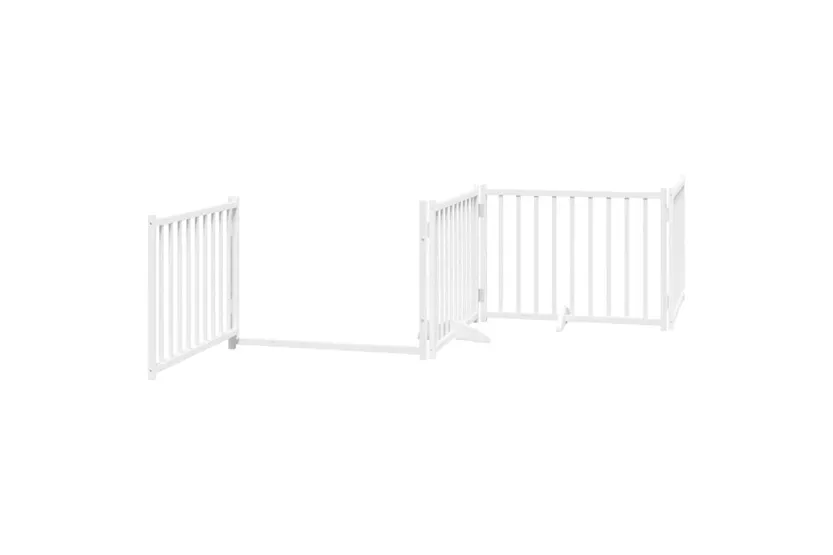 Vidaxl Dog Gate With Door Foldable 6 Panels White 480 Cm Poplar Wood Vidaxl Dog Gate With Door Foldable 6 Panels White 480 Cm Poplar Wood