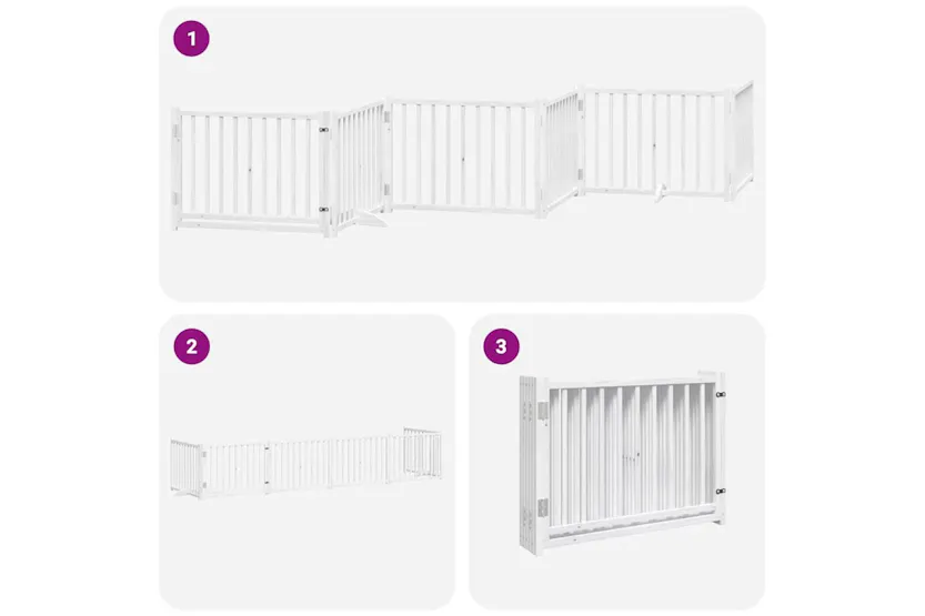 Vidaxl Dog Gate With Door Foldable 6 Panels White 480 Cm Poplar Wood Vidaxl Dog Gate With Door Foldable 6 Panels White 480 Cm Poplar Wood