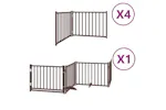 Vidaxl Dog Gate With Door Foldable 12 Panels Brown 960 Cm Poplar Wood Vidaxl Dog Gate With Door Foldable 12 Panels Brown 960 Cm Poplar Wood