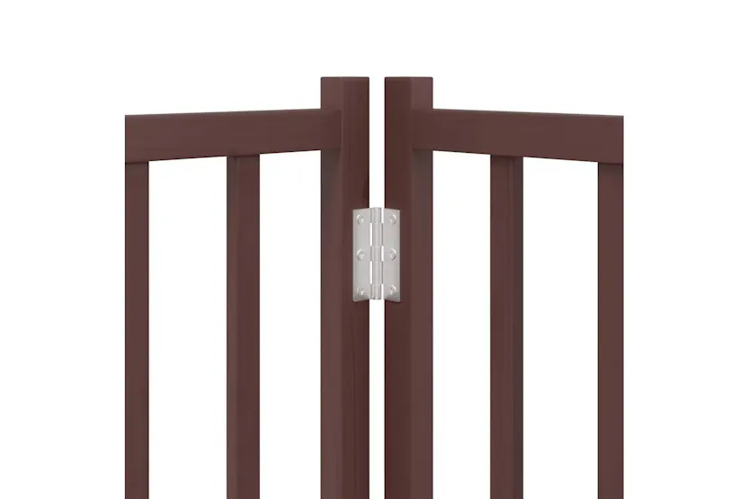 Vidaxl Dog Gate With Door Foldable 12 Panels Brown 960 Cm Poplar Wood Vidaxl Dog Gate With Door Foldable 12 Panels Brown 960 Cm Poplar Wood