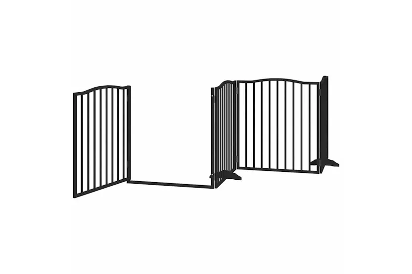 Vidaxl Dog Gate With Door Foldable 10 Panels Black 800 Cm Poplar Wood Vidaxl Dog Gate With Door Foldable 10 Panels Black 800 Cm Poplar Wood