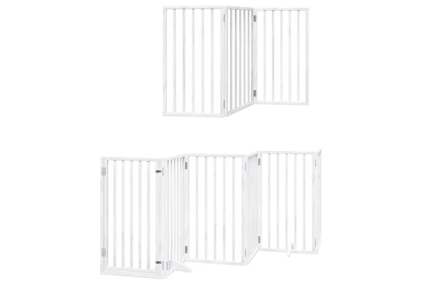 Vidaxl Dog Gate With Door Foldable 15 Panels White 750 Cm Poplar Wood Vidaxl Dog Gate With Door Foldable 15 Panels White 750 Cm Poplar Wood