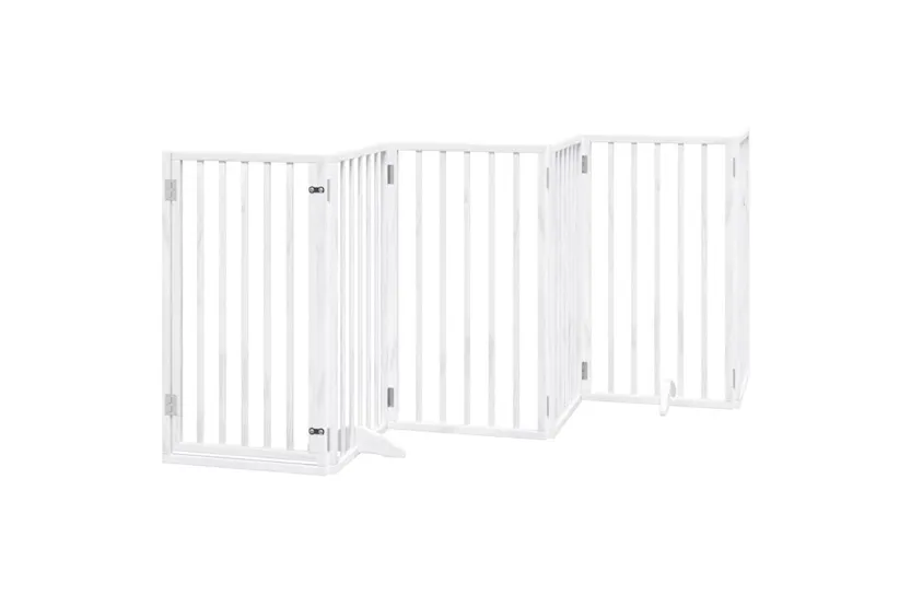 Vidaxl Dog Gate With Door Foldable 15 Panels White 750 Cm Poplar Wood Vidaxl Dog Gate With Door Foldable 15 Panels White 750 Cm Poplar Wood