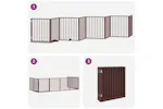 Vidaxl Dog Gate With Door Foldable 8 Panels Brown 640 Cm Poplar Wood Vidaxl Dog Gate With Door Foldable 8 Panels Brown 640 Cm Poplar Wood