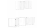 Vidaxl Dog Gate With Door Foldable 9 Panels White 450 Cm Poplar Wood Vidaxl Dog Gate With Door Foldable 9 Panels White 450 Cm Poplar Wood