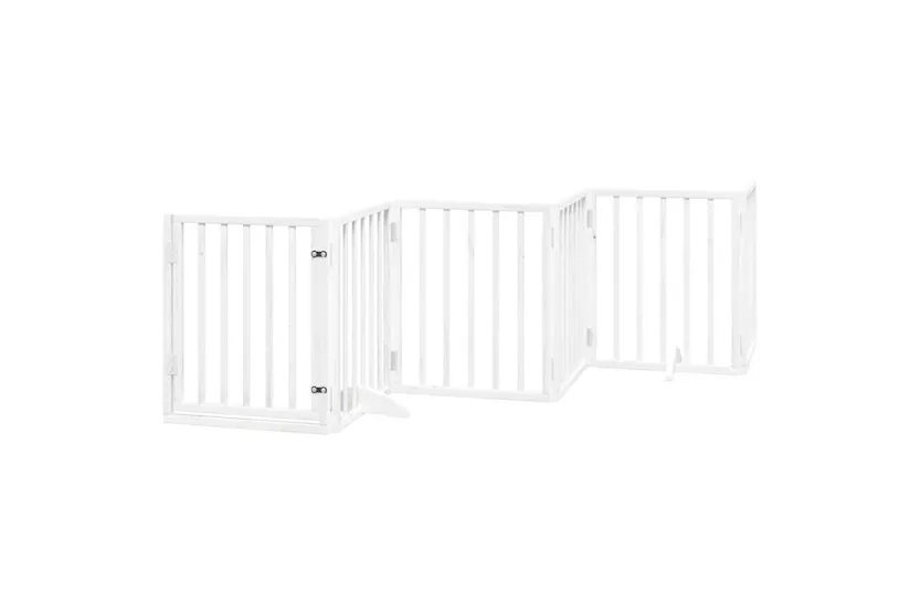 Vidaxl Dog Gate With Door Foldable 9 Panels White 450 Cm Poplar Wood Vidaxl Dog Gate With Door Foldable 9 Panels White 450 Cm Poplar Wood