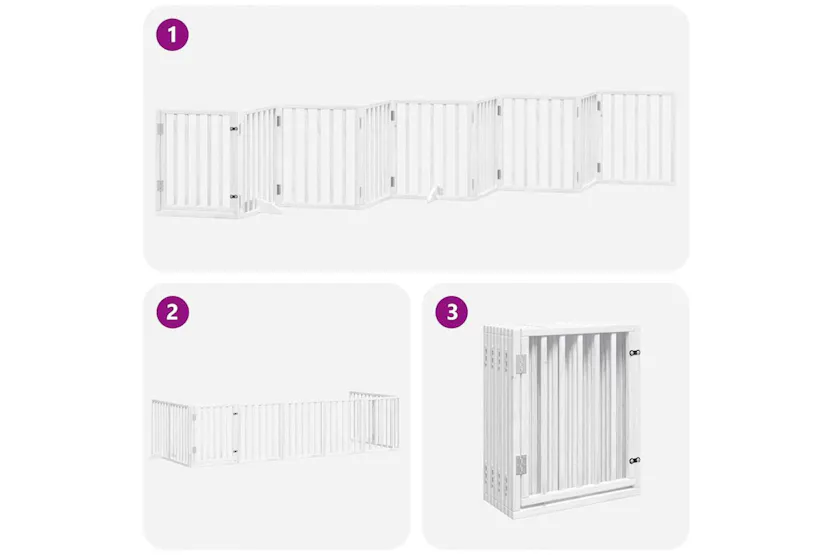 Vidaxl Dog Gate With Door Foldable 9 Panels White 450 Cm Poplar Wood Vidaxl Dog Gate With Door Foldable 9 Panels White 450 Cm Poplar Wood