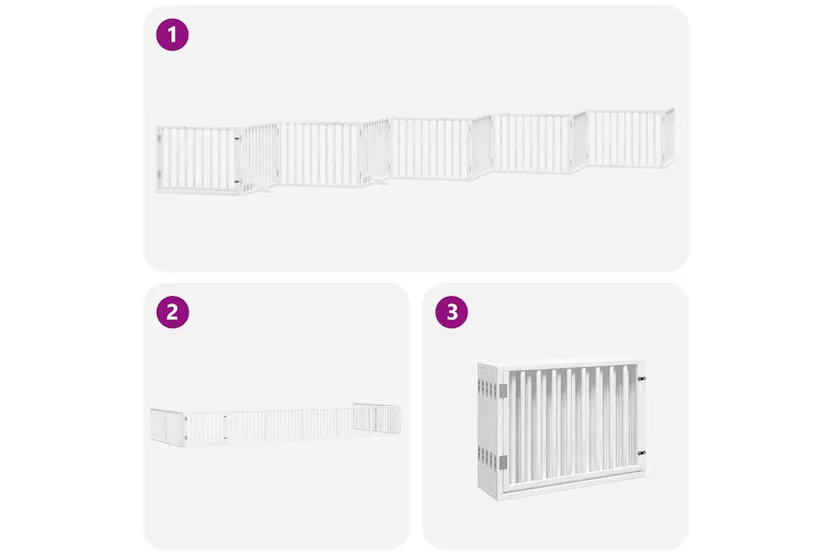 Vidaxl Dog Gate With Door Foldable 10 Panels White 800 Cm Poplar Wood Vidaxl Dog Gate With Door Foldable 10 Panels White 800 Cm Poplar Wood