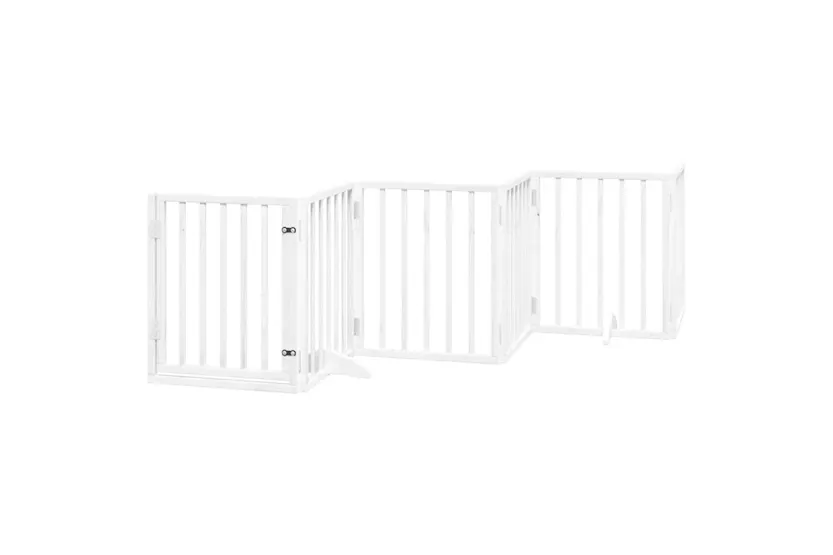 Vidaxl Dog Gate With Door Foldable 15 Panels White 750 Cm Poplar Wood Vidaxl Dog Gate With Door Foldable 15 Panels White 750 Cm Poplar Wood