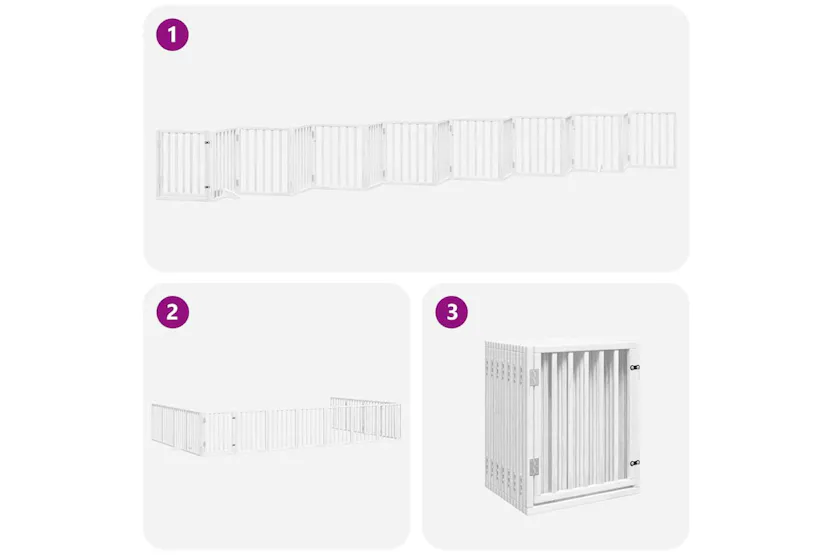 Vidaxl Dog Gate With Door Foldable 15 Panels White 750 Cm Poplar Wood Vidaxl Dog Gate With Door Foldable 15 Panels White 750 Cm Poplar Wood