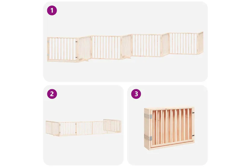 Vidaxl Dog Gate With Door Foldable 8 Panels 640 Cm Poplar Wood Vidaxl Dog Gate With Door Foldable 8 Panels 640 Cm Poplar Wood