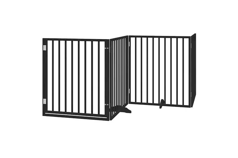 Vidaxl Dog Gate With Door Foldable 10 Panels Black 800 Cm Poplar Wood Vidaxl Dog Gate With Door Foldable 10 Panels Black 800 Cm Poplar Wood