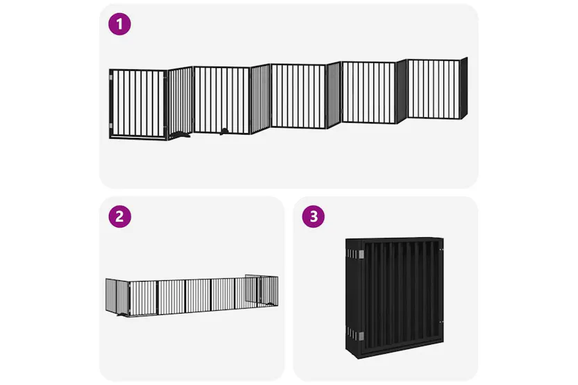 Vidaxl Dog Gate With Door Foldable 10 Panels Black 800 Cm Poplar Wood Vidaxl Dog Gate With Door Foldable 10 Panels Black 800 Cm Poplar Wood