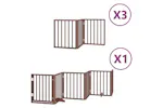 Vidaxl Dog Gate With Door Foldable 15 Panels Brown 750 Cm Poplar Wood Vidaxl Dog Gate With Door Foldable 15 Panels Brown 750 Cm Poplar Wood