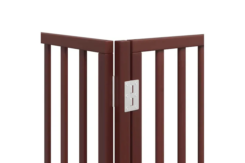 Vidaxl Dog Gate With Door Foldable 15 Panels Brown 750 Cm Poplar Wood Vidaxl Dog Gate With Door Foldable 15 Panels Brown 750 Cm Poplar Wood