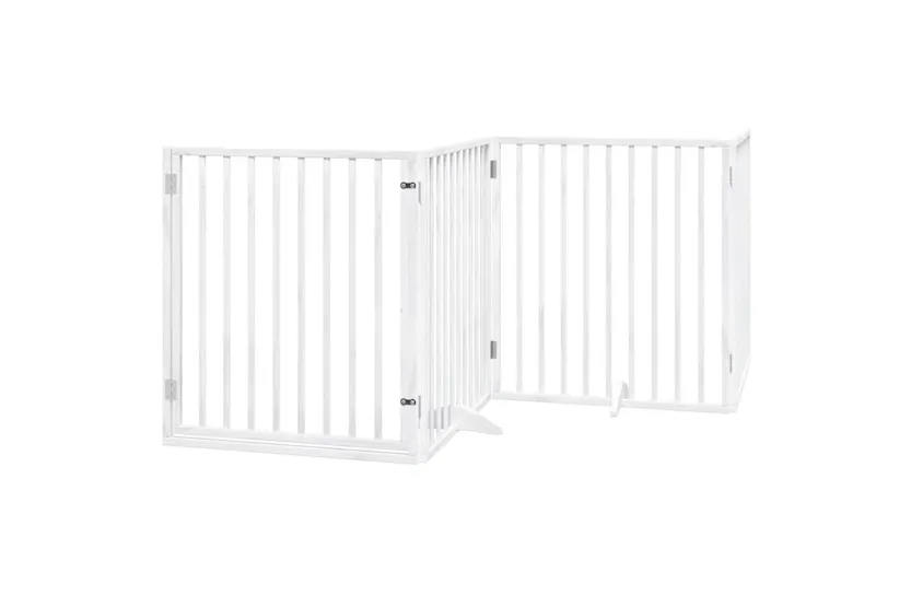 Vidaxl Dog Gate With Door Foldable 12 Panels White 960 Cm Poplar Wood Vidaxl Dog Gate With Door Foldable 12 Panels White 960 Cm Poplar Wood