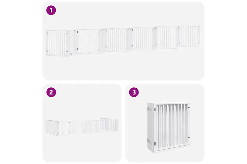 Vidaxl Dog Gate With Door Foldable 12 Panels White 960 Cm Poplar Wood Vidaxl Dog Gate With Door Foldable 12 Panels White 960 Cm Poplar Wood