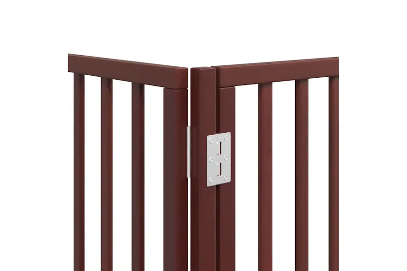 Vidaxl Dog Gate With Door Foldable 6 Panels Brown 480 Cm Poplar Wood Vidaxl Dog Gate With Door Foldable 6 Panels Brown 480 Cm Poplar Wood