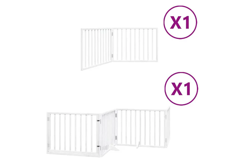 Vidaxl Dog Gate With Door Foldable 6 Panels White 480 Cm Poplar Wood Vidaxl Dog Gate With Door Foldable 6 Panels White 480 Cm Poplar Wood