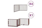 Vidaxl Dog Gate With Door Foldable 12 Panels Brown 960 Cm Poplar Wood Vidaxl Dog Gate With Door Foldable 12 Panels Brown 960 Cm Poplar Wood