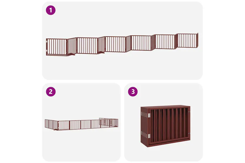 Vidaxl Dog Gate With Door Foldable 12 Panels Brown 960 Cm Poplar Wood Vidaxl Dog Gate With Door Foldable 12 Panels Brown 960 Cm Poplar Wood
