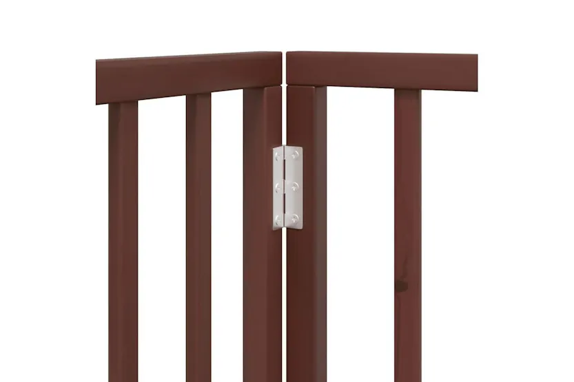 Vidaxl Dog Gate With Door Foldable 12 Panels Brown 960 Cm Poplar Wood Vidaxl Dog Gate With Door Foldable 12 Panels Brown 960 Cm Poplar Wood