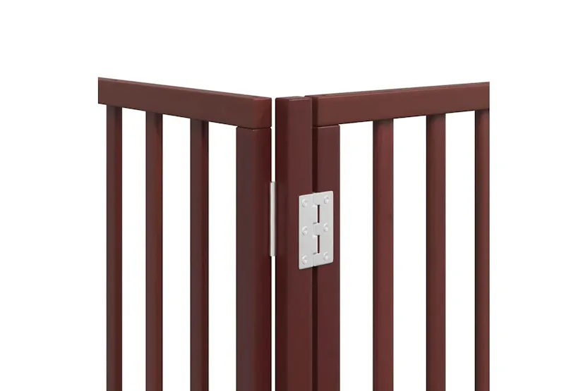 Vidaxl Dog Gate With Door Foldable 12 Panels Brown 960 Cm Poplar Wood Vidaxl Dog Gate With Door Foldable 12 Panels Brown 960 Cm Poplar Wood
