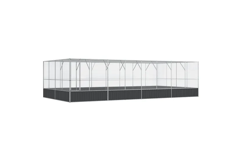 Vidaxl Aviary With Extension Silver 832x414x212 Cm Steel Vidaxl Aviary With Extension Silver 832x414x212 Cm Steel