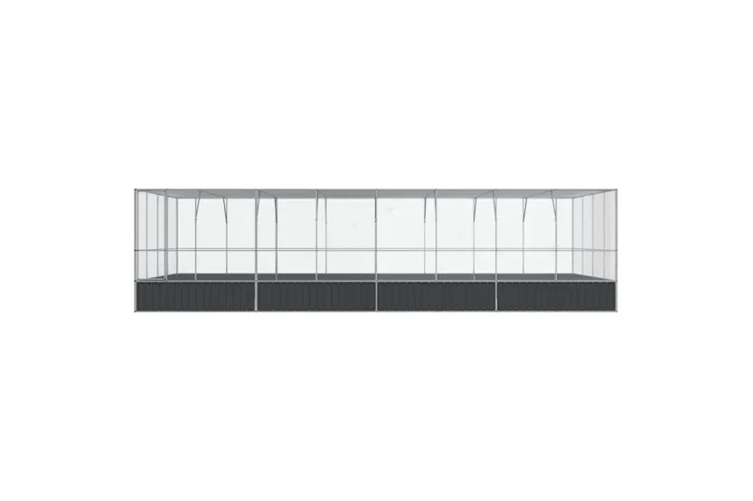 Vidaxl Aviary With Extension Silver 832x414x212 Cm Steel Vidaxl Aviary With Extension Silver 832x414x212 Cm Steel