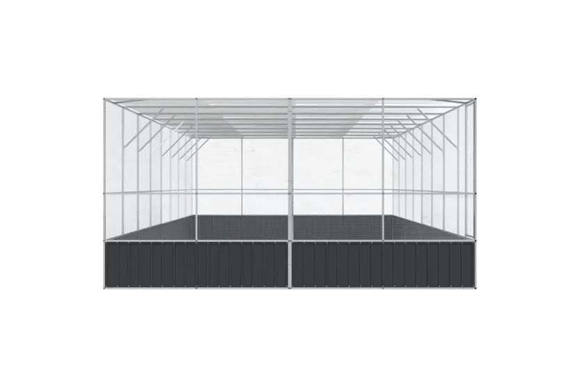 Vidaxl Aviary With Extension Silver 832x414x212 Cm Steel Vidaxl Aviary With Extension Silver 832x414x212 Cm Steel