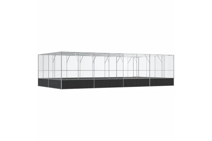 Vidaxl Aviary With Extension Silver 832x414x212 Cm Steel Vidaxl Aviary With Extension Silver 832x414x212 Cm Steel